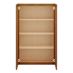 J&K Mocha Glazed K10 Wall Glass Cabinet - 27" W x 42" H (No Glass Insert)