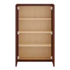 J&K Mahogany J5 Wall Glass Cabinet - 27" W x 42" H (No Glass Insert)
