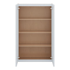 J&K White Shaker S8 Wall Glass Cabinet - 27" W x 42" H (No Glass Insert)