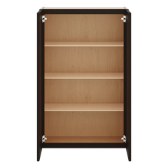 J&K Espresso K8 Wall Glass Cabinet - 27" W x 42" H (No Glass Insert)