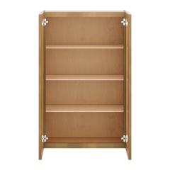 J&K Butterscotch B8 Wall Glass Cabinet - 27" W x 42" H (No Glass Insert)