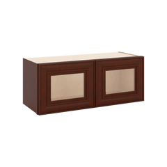 J&K Mahogany J5 Wall Glass Cabinet - 30" W x 12" H (No Glass Insert)