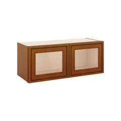 J&K Mocha Glazed K10 Wall Glass Cabinet - 30" W x 12" H (No Glass Insert)