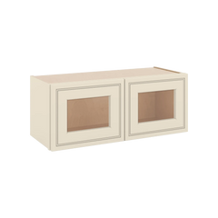 J&K Pearl Glazed H9 Wall Glass Cabinet - 30" W x 12" H (No Glass Insert)
