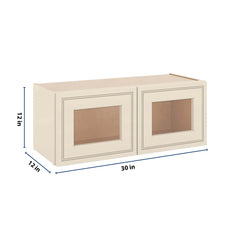 J&K Pearl Glazed H9 Wall Glass Cabinet - 30" W x 12" H (No Glass Insert)