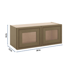 J&K Hazel H8 Wall Glass Cabinet - 30" W x 12" H (No Glass Insert)