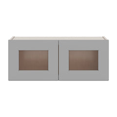 J&K Castle Grey S5 Wall Glass Cabinet - 30" W x 12" H (No Glass Insert)