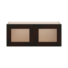 J&K Espresso K8 Wall Glass Cabinet - 30" W x 12" H (No Glass Insert)