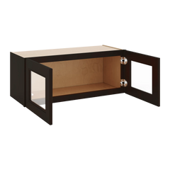 J&K Espresso K8 Wall Glass Cabinet - 30" W x 12" H (No Glass Insert)