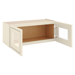 J&K Pearl Glazed H9 Wall Glass Cabinet - 30" W x 12" H (No Glass Insert)