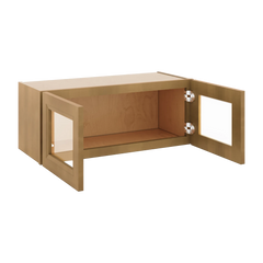 J&K Butterscotch B8 Wall Glass Cabinet - 30" W x 12" H (No Glass Insert)