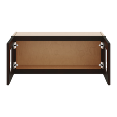 J&K Espresso K8 Wall Glass Cabinet - 30" W x 12" H (No Glass Insert)