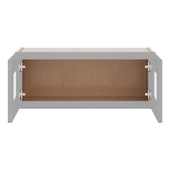 J&K Castle Grey S5 Wall Glass Cabinet - 30" W x 12" H (No Glass Insert)