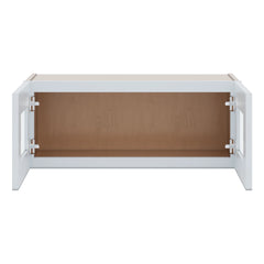 J&K White Shaker S8 Wall Glass Cabinet - 30" W x 12" H (No Glass Insert)