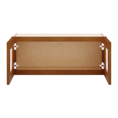 J&K Mocha Glazed K10 Wall Glass Cabinet - 30" W x 12" H (No Glass Insert)