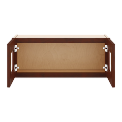 J&K Mahogany J5 Wall Glass Cabinet - 30" W x 12" H (No Glass Insert)