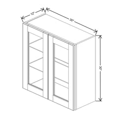 J&K Almond S2 Wall Glass Cabinet - 30" W x 30" H (No Glass Insert)