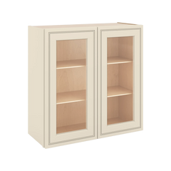J&K Pearl Glazed H9 Wall Glass Cabinet - 30" W x 30" H (No Glass Insert)