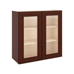 J&K Mahogany J5 Wall Glass Cabinet - 30" W x 30" H (No Glass Insert)