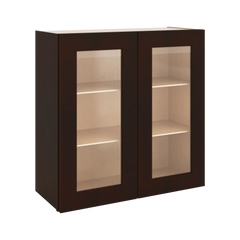 J&K Java Coffee S1 Wall Glass Cabinet - 30" W x 30" H (No Glass Insert)