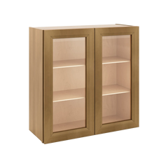 J&K Butterscotch B8 Wall Glass Cabinet - 30" W x 30" H (No Glass Insert)