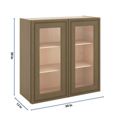 J&K Hazel H8 Wall Glass Cabinet - 30" W x 30" H (No Glass Insert)