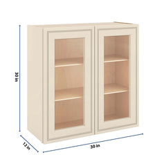 J&K Pearl Glazed H9 Wall Glass Cabinet - 30" W x 30" H (No Glass Insert)