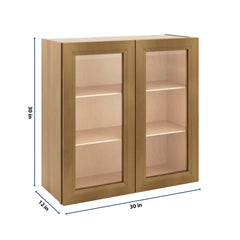 J&K Butterscotch B8 Wall Glass Cabinet - 30" W x 30" H (No Glass Insert)