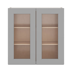 J&K Castle Grey S5 Wall Glass Cabinet - 30" W x 30" H (No Glass Insert)