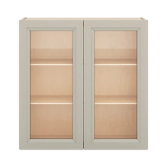 J&K Pebble B6 Wall Glass Cabinet - 30" W x 30" H (No Glass Insert)