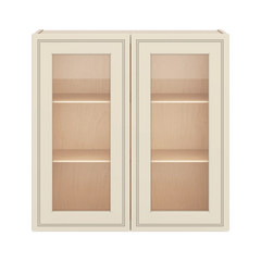J&K Pearl Glazed H9 Wall Glass Cabinet - 30" W x 30" H (No Glass Insert)
