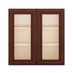 J&K Mahogany J5 Wall Glass Cabinet - 30" W x 30" H (No Glass Insert)