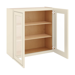 J&K Pearl Glazed H9 Wall Glass Cabinet - 30" W x 30" H (No Glass Insert)