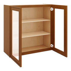 J&K Mocha Glazed K10 Wall Glass Cabinet - 30" W x 30" H (No Glass Insert)