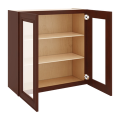 J&K Mahogany J5 Wall Glass Cabinet - 30" W x 30" H (No Glass Insert)