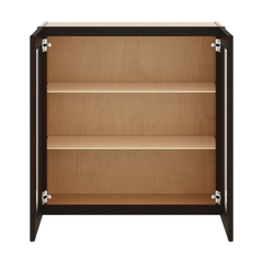 J&K Espresso K8 Wall Glass Cabinet - 30" W x 30" H (No Glass Insert)