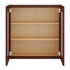 J&K Mahogany J5 Wall Glass Cabinet - 30" W x 30" H (No Glass Insert)