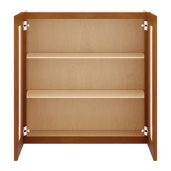 J&K Mocha Glazed K10 Wall Glass Cabinet - 30" W x 30" H (No Glass Insert)