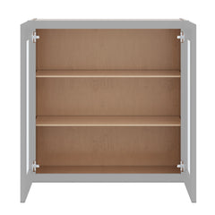 J&K Castle Grey S5 Wall Glass Cabinet - 30" W x 30" H (No Glass Insert)