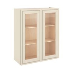 J&K Pearl Glazed H9 Wall Glass Cabinet - 30" W x 36" H (No Glass Insert)