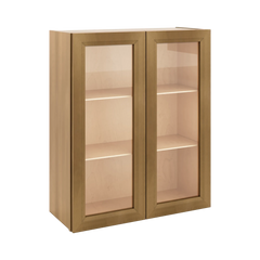 J&K Butterscotch B8 Wall Glass Cabinet - 30" W x 36" H (No Glass Insert)