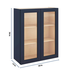 J&K Naval B7 Wall Glass Cabinet - 30" W x 36" H (No Glass Insert)