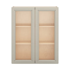 J&K Pebble B6 Wall Glass Cabinet - 30" W x 36" H (No Glass Insert)