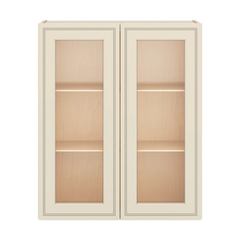 J&K Pearl Glazed H9 Wall Glass Cabinet - 30" W x 36" H (No Glass Insert)