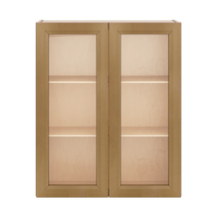 J&K Butterscotch B8 Wall Glass Cabinet - 30" W x 36" H (No Glass Insert)