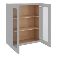 J&K Castle Grey S5 Wall Glass Cabinet - 30" W x 36" H (No Glass Insert)