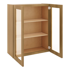J&K Butterscotch B8 Wall Glass Cabinet - 30" W x 36" H (No Glass Insert)