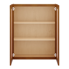 J&K Mocha Glazed K10 Wall Glass Cabinet - 30" W x 36" H (No Glass Insert)
