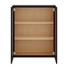 J&K Espresso K8 Wall Glass Cabinet - 30" W x 36" H (No Glass Insert)