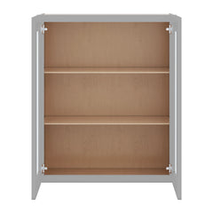 J&K Castle Grey S5 Wall Glass Cabinet - 30" W x 36" H (No Glass Insert)